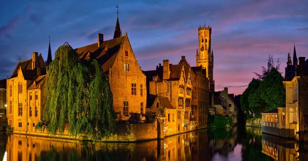 Famous view of Bruges Belgium