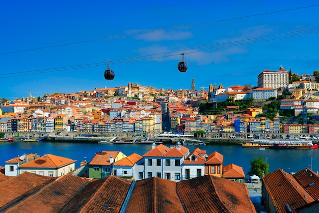 Photo famous view of porto and douro river