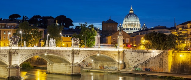 Famous view of Rome by night