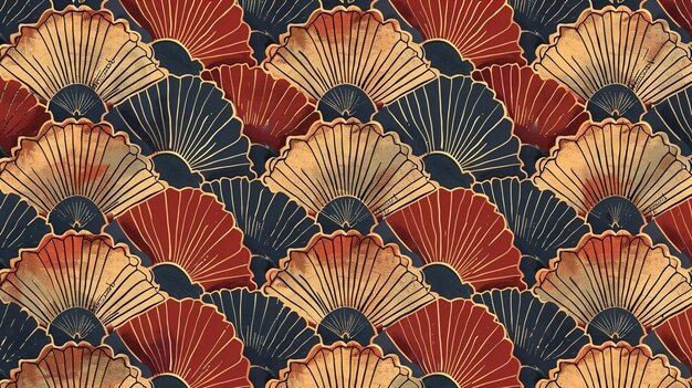 Photo fan pattern wallpaper