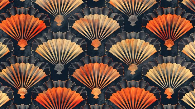 Photo fan pattern wallpaper