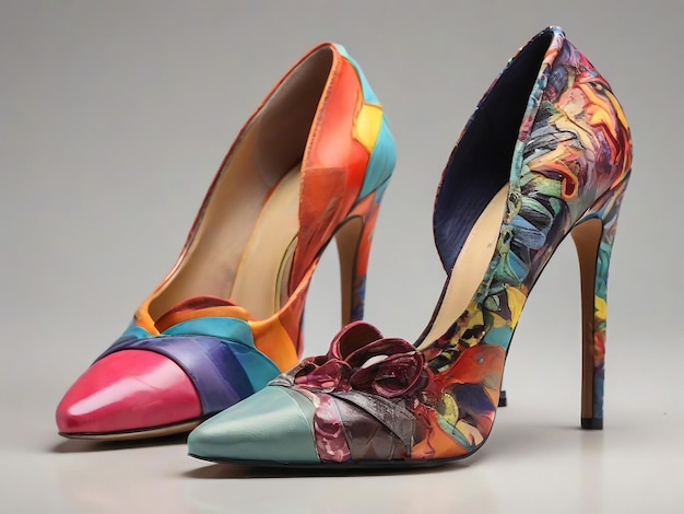 Fancy colorful aggressive womens highheel shoe