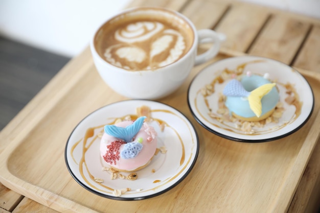 Fancy donut with cute mermaid on top