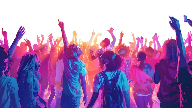 Photo fans dancing at music festival