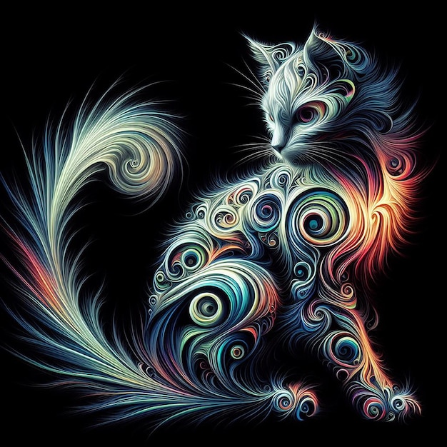 A fantacy cat multiple design Ai generated art