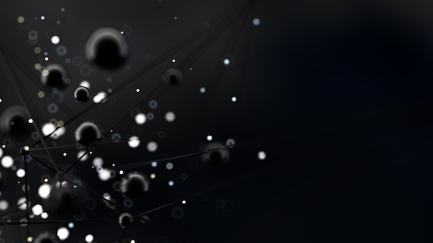 Fantastic, abstract, black, space background. 3d rendering.