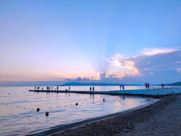 Fantastic Black Sea ocean sunset sundown cloud sky summer landscape photo