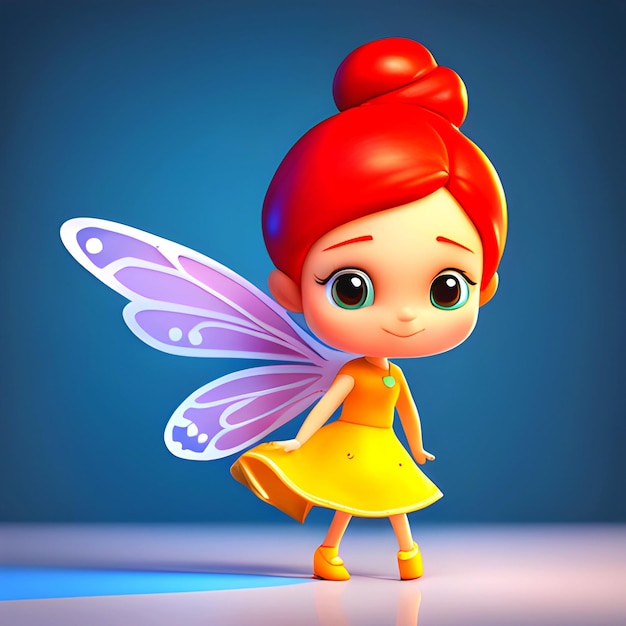 Fantastic fairy girl cartoon characterai generated