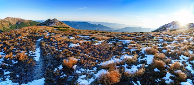 Fantastic landscape almost snow-capped