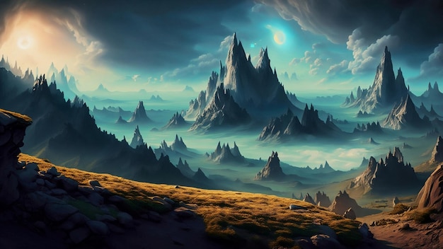 Fantastic landscape of another world