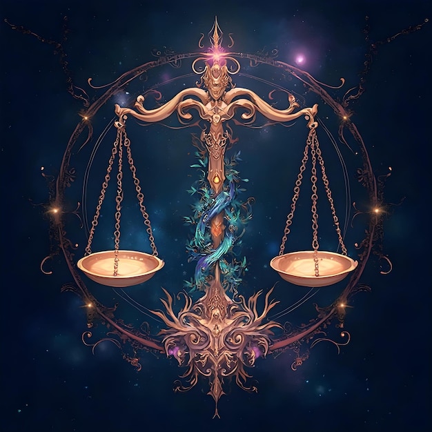 Photo fantastic libra zodiac constellation