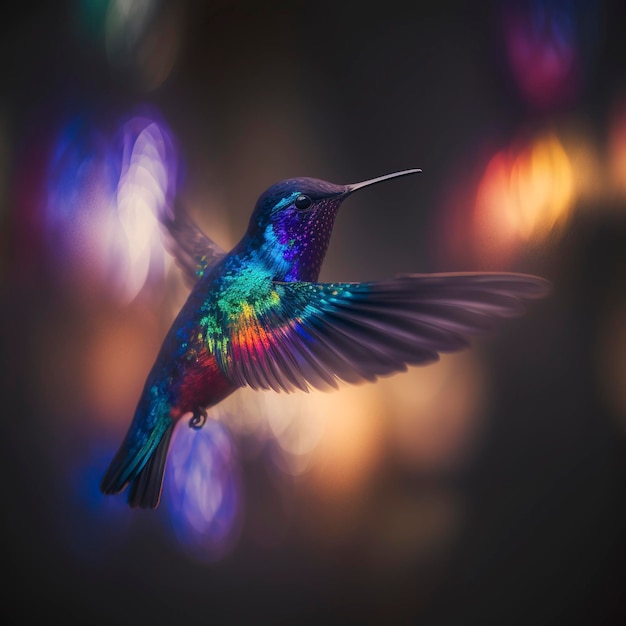 fantastic rainbow colored plasma hummingbird