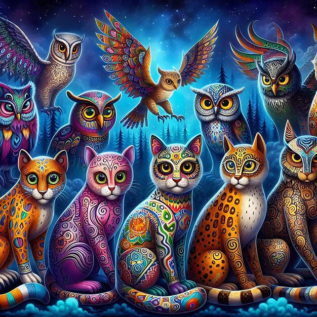 Photo fantastic spirit animal painting