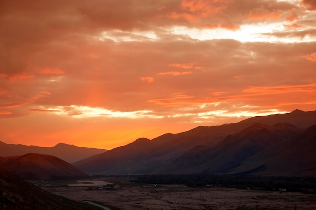 Fantastic sunrise in the mountains