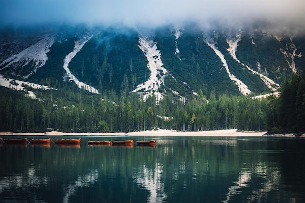 A fantastic view on the braies lake