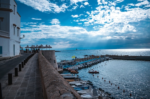 Fantastic view on gallipoli port in puglia