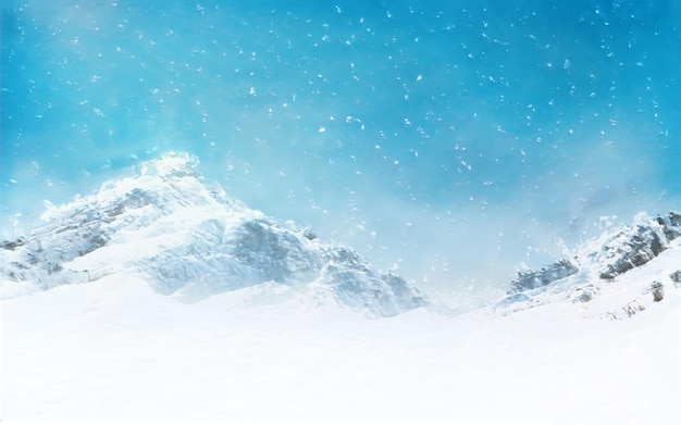 Fantastic winter epic christmas landscape of mountains frozen nature  gaming rpg background