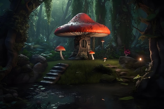 Fantastic world of mushrooms Neural network AI generated