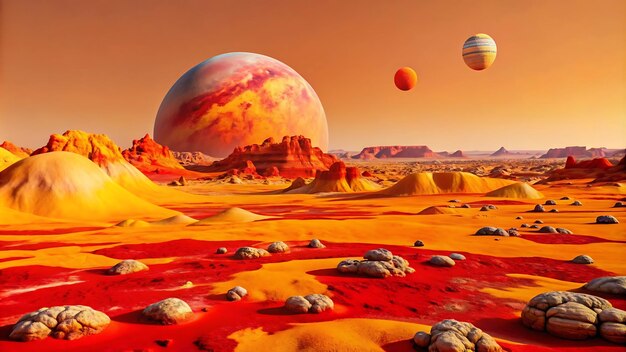 Photo fantasy alien planet landscape