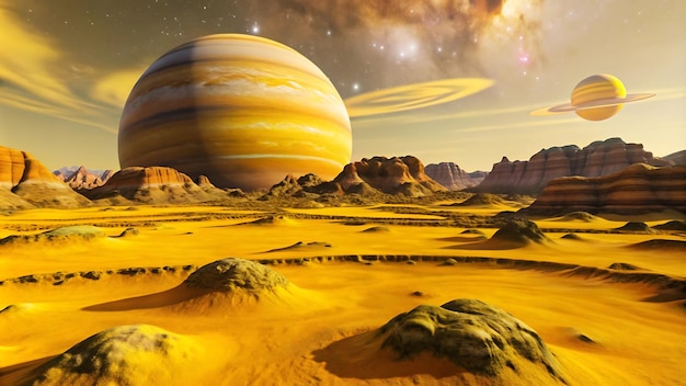 Photo fantasy alien planet landscape