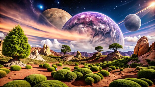 Fantasy Alien planet landscape