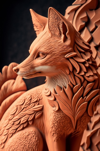 Fantasy beautiful fox in terracotta award winning photography AI Generated Photo