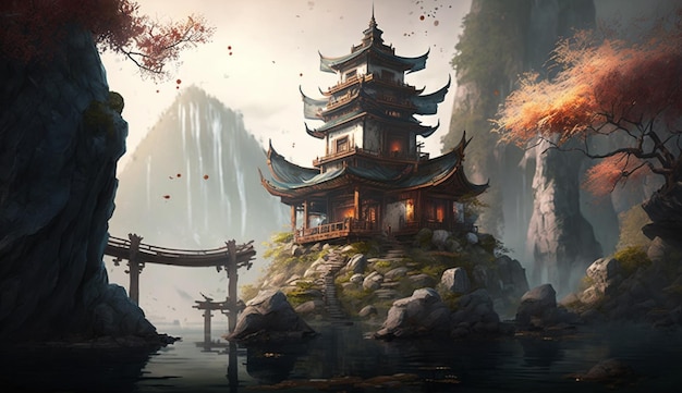 Fantasy Chinese Template Background