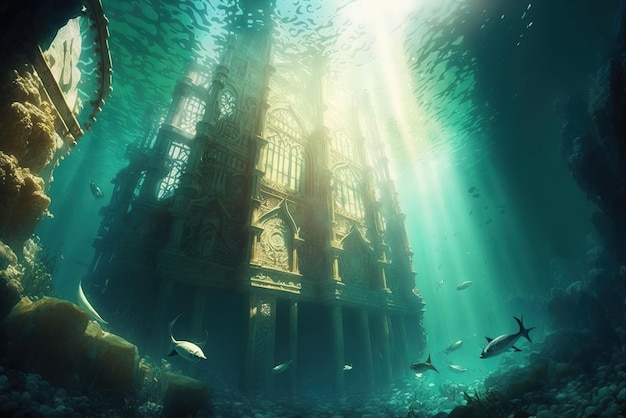 Fantasy city underwater