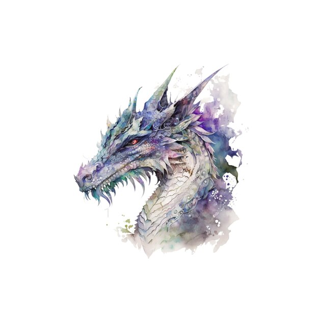 Fantasy diamond dragon watercolor 51