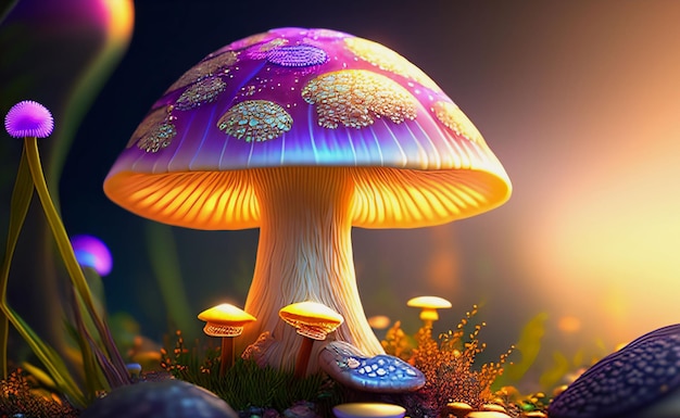 Fantasy Enchanted Beautiful Mushroom_4