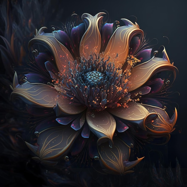 Fantasy flower with colorful petals