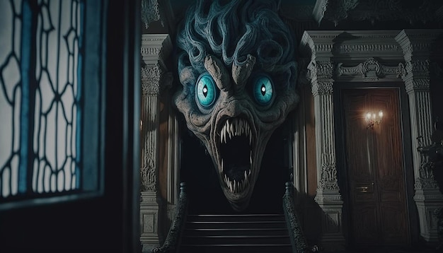 Fantasy horror monster house image Ai generated art