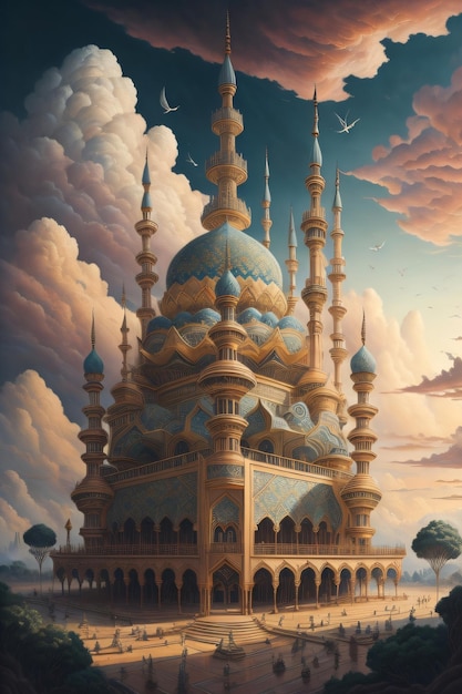 fantasy mosque islamic eid mubarak