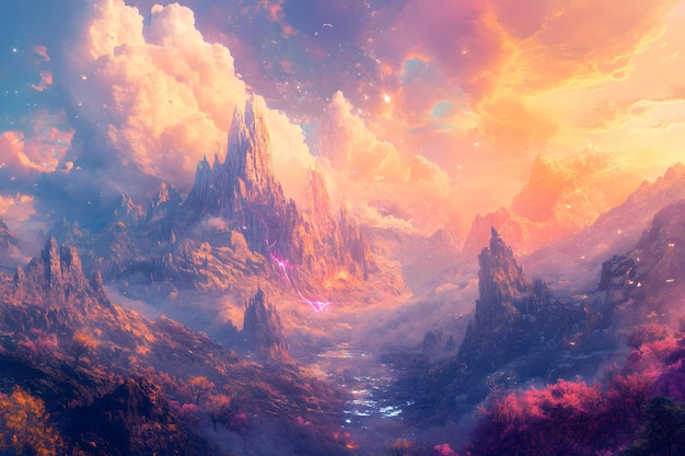 Fantasy Mountain Landscape