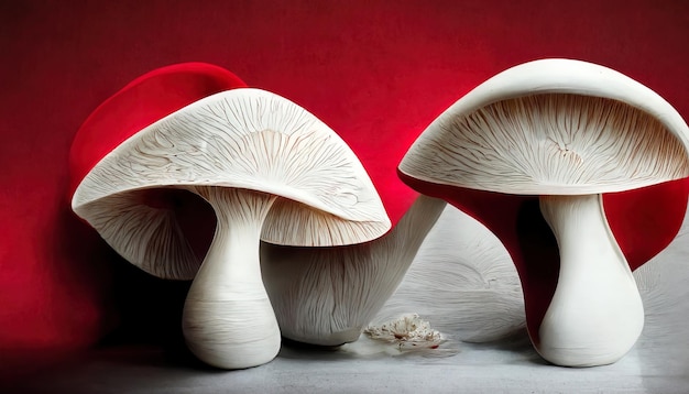 Fantasy mushroom isolated on white background Generative Ai