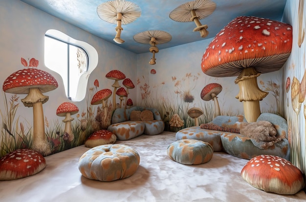 Fantasy mushroom wonderland room