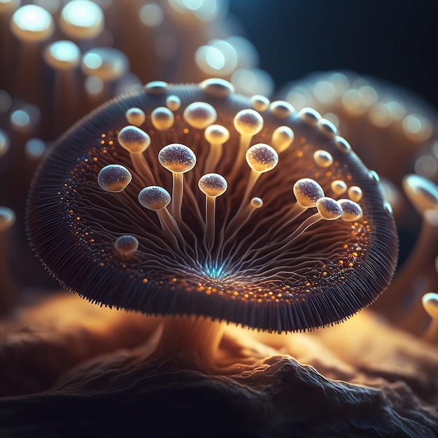 Fantasy mushrooms close up