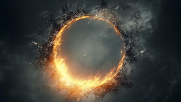 Fantasy portal effect Smoke moves in a circle Flying particles