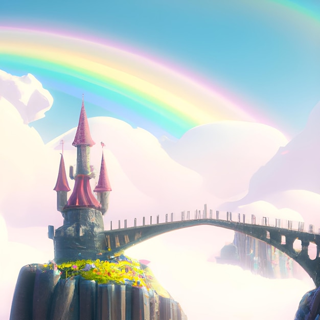 Fantasy rainbow castle