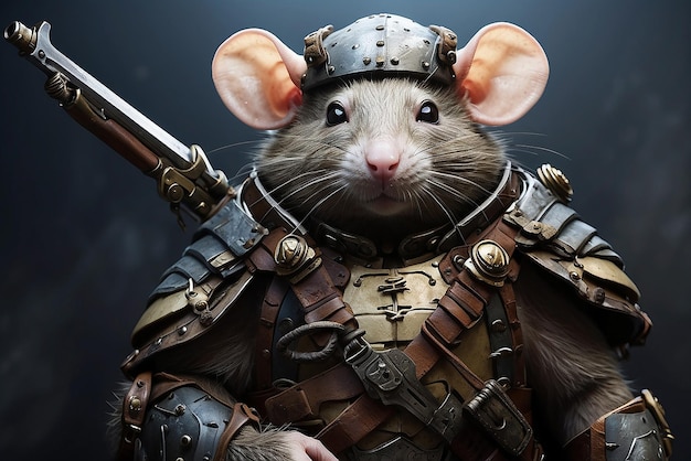 Photo fantasy rat ready for war