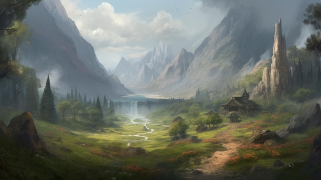 Fantasy And Scifi Ttrpg Landscape Scene