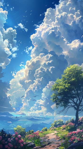 Fantasy sky and tree