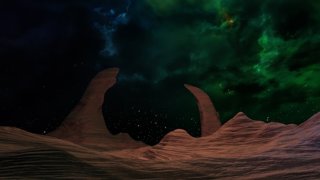 Fantasy universe space background  ,volumetric lighting. 3d render