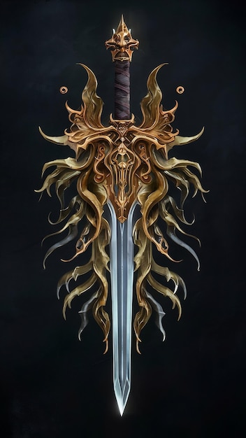 Photo fantasy warrior sword artwork