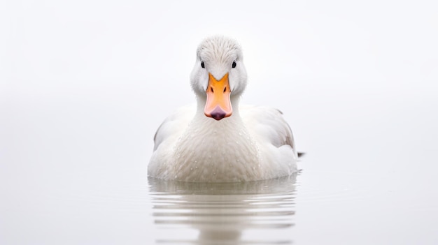 Fantasy Wildlife Photography White Duck In Minimalist Portrait Style