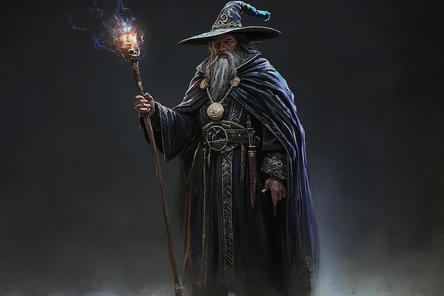 Photo fantasy wizard character