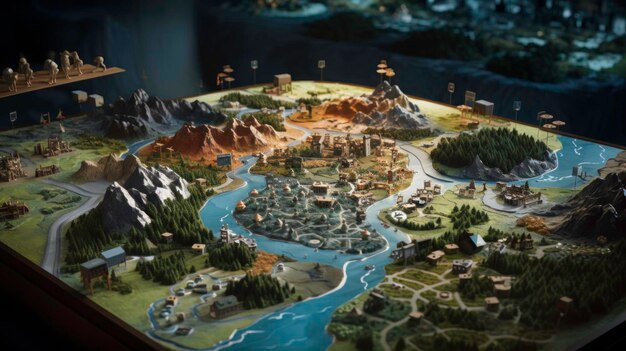 Photo fantasy world map model