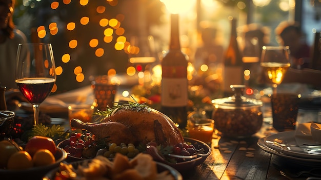 Farewell Family Dinner Emotional HighResolution Image with Glossy Backdrop Stock PhotoCapturing