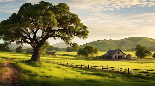 A farm house in the country