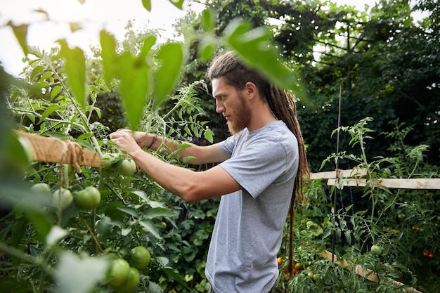 Farmer in the garden